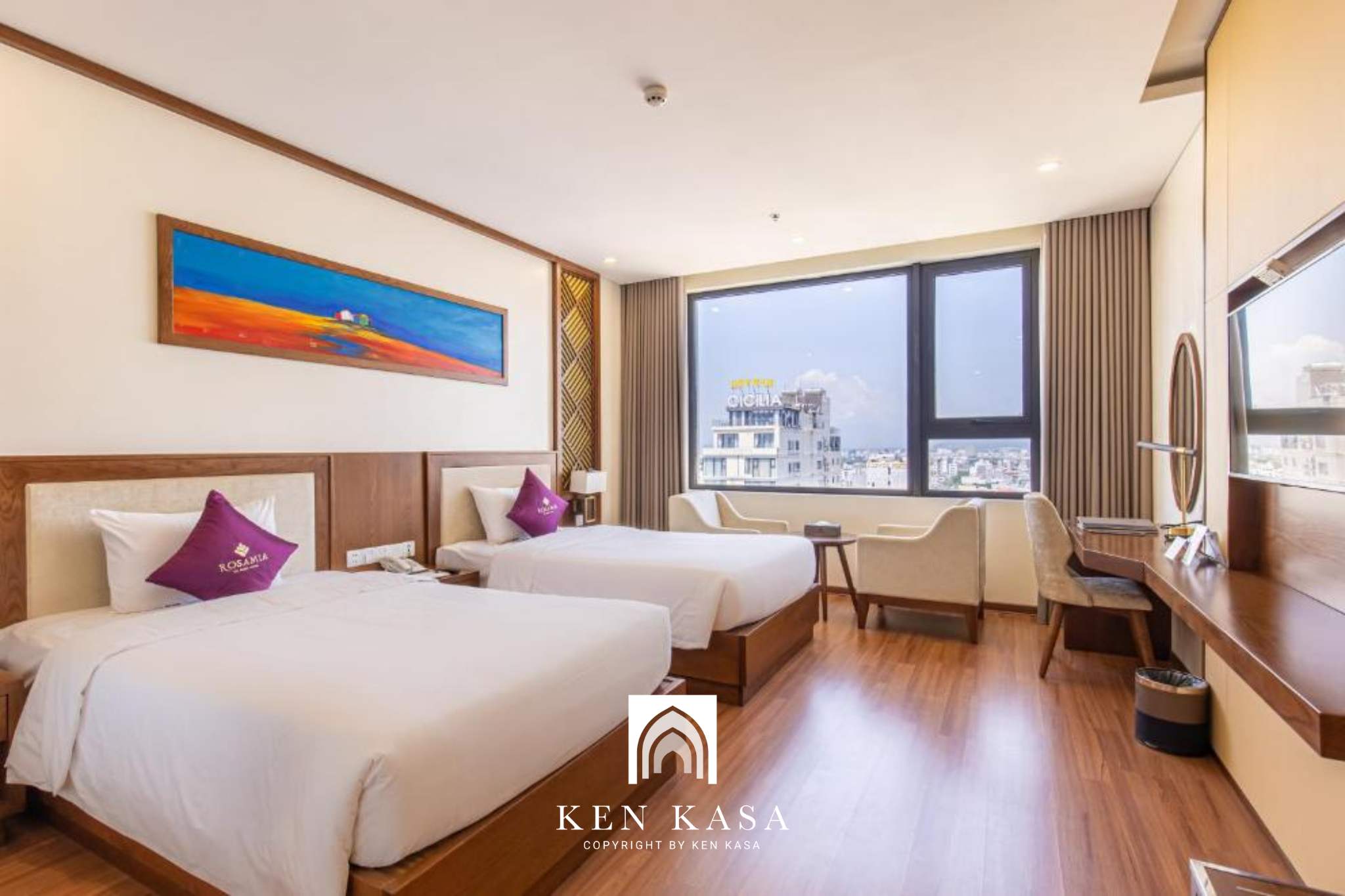 Phòng deluxe twin với view thành phố tại Rosamia Da Nang Hotel 